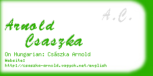 arnold csaszka business card