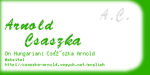 arnold csaszka business card